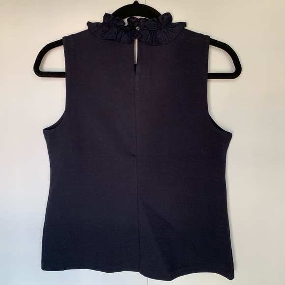 SOLD*NEW* J. Crew • Navy Ruffle Neck Ponte Top - Picture 5 of 5